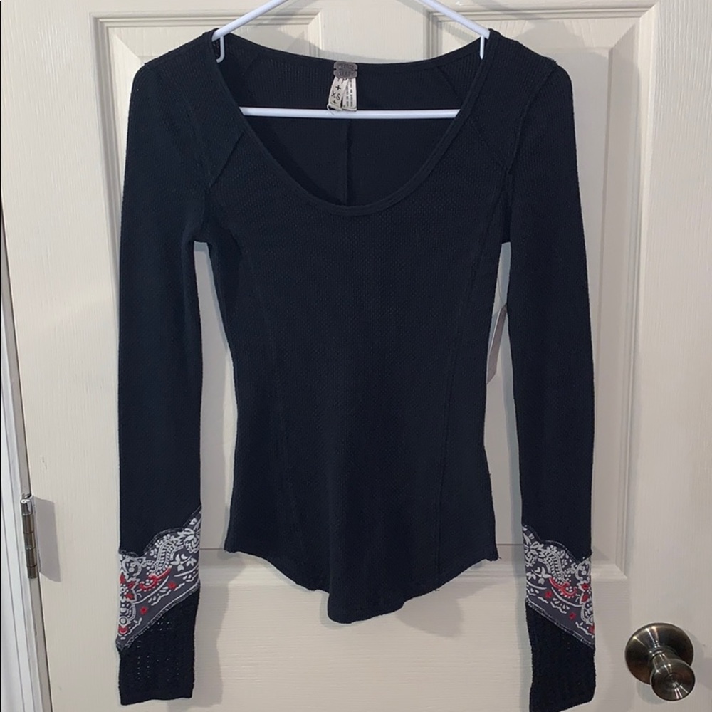 Free People waffle shirt